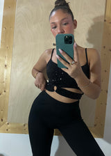 Μαύρο Crop Top με Παγιέτες