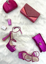 Πέδιλα σατέν με στράς και φιάπα