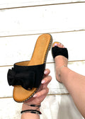Slide suede με φιόγκο