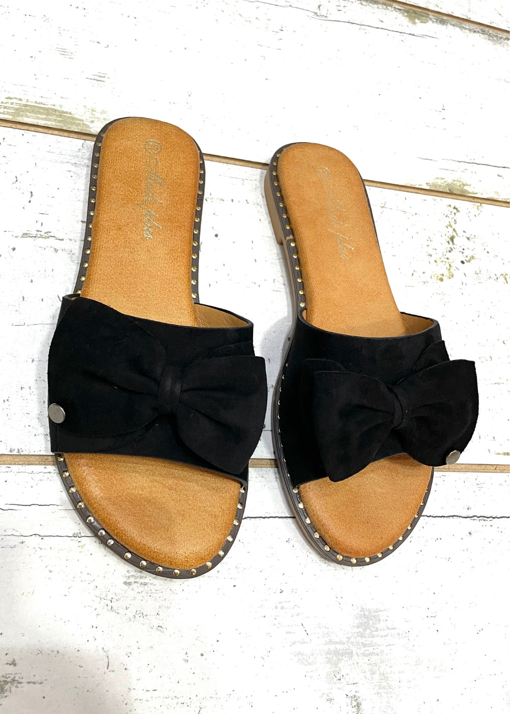 Slide suede με φιόγκο