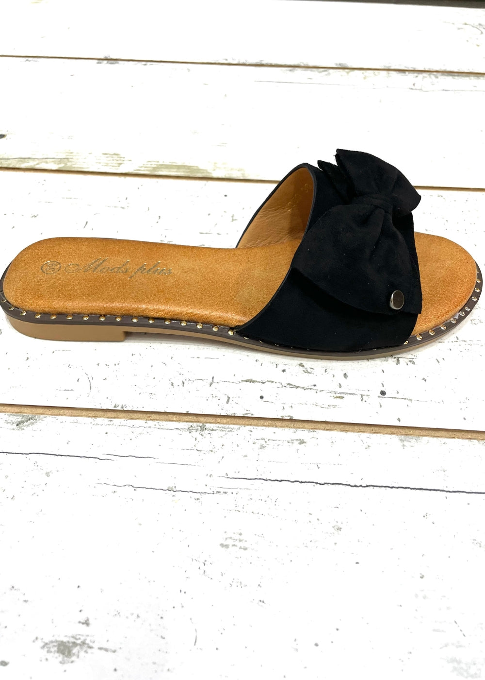 Slide suede με φιόγκο