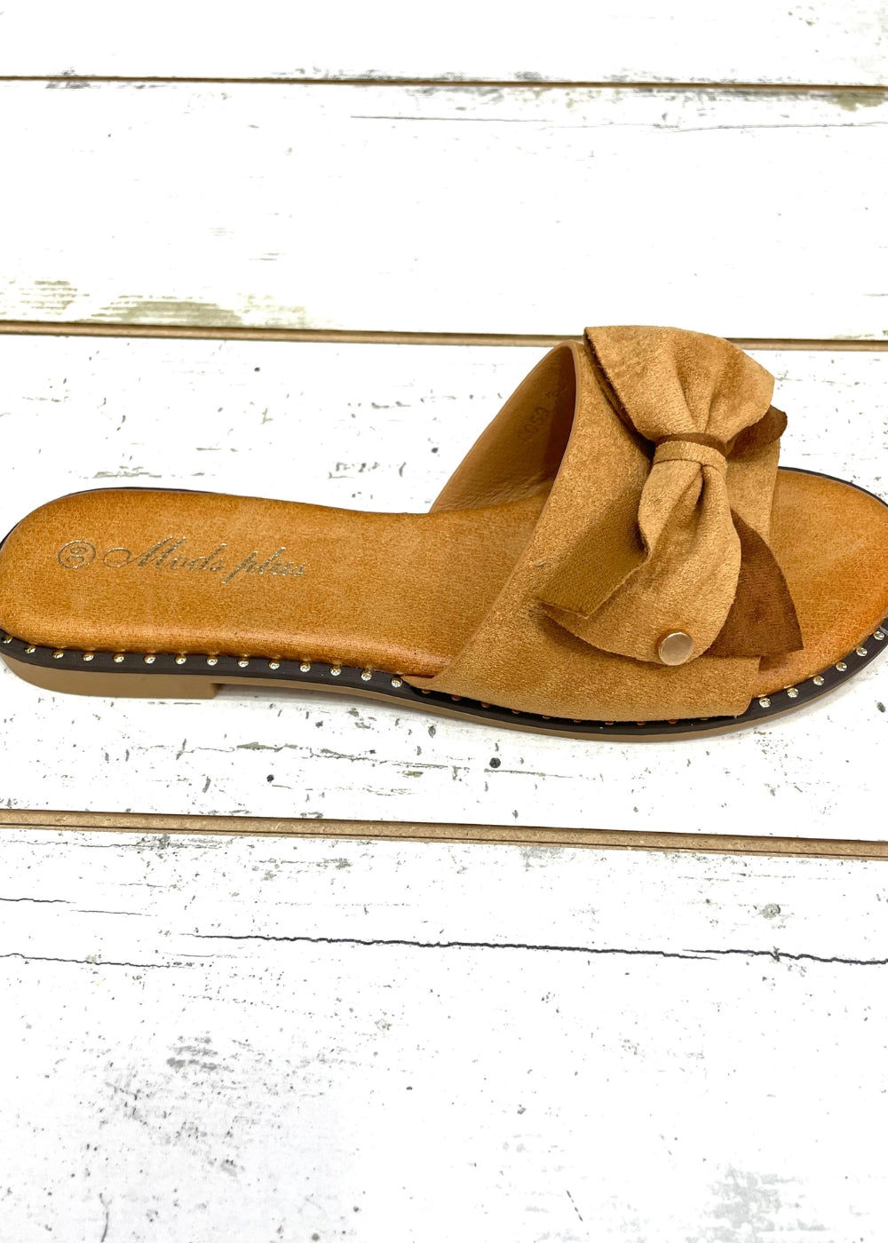 Slide suede με φιόγκο