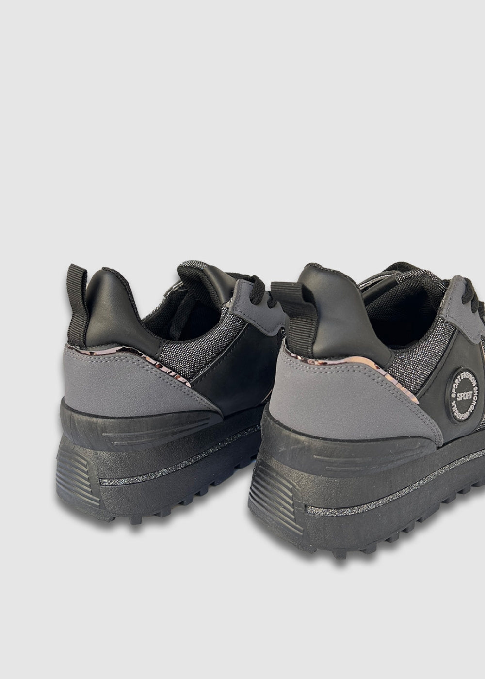 Sneakers Με Glitter Μαύρα