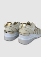 Sneakers Μπεζ Δίπατα Με Χρυσές Λεπτομέρειες