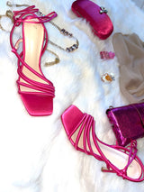 Πέδιλα Σατέν Lace up-Mules