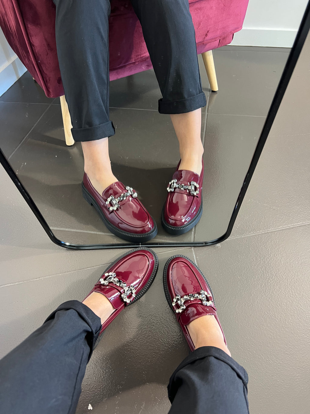 Loafers Λουστρίνι μπορντό