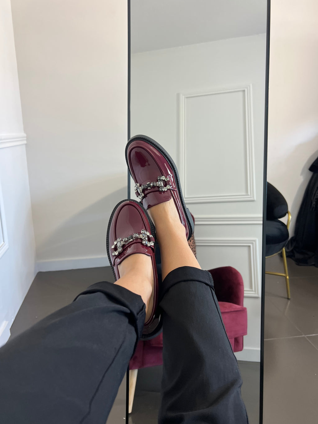 Loafers Λουστρίνι μπορντό