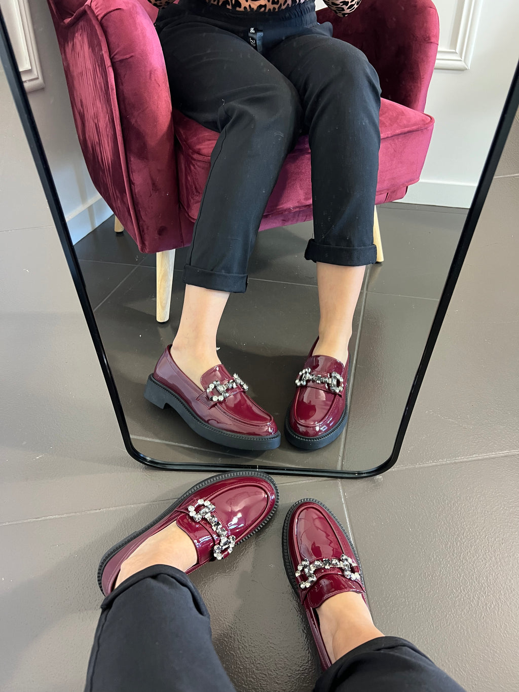 Loafers Λουστρίνι μπορντό