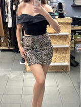 Φούστα με παγιέτες λεοπάρ