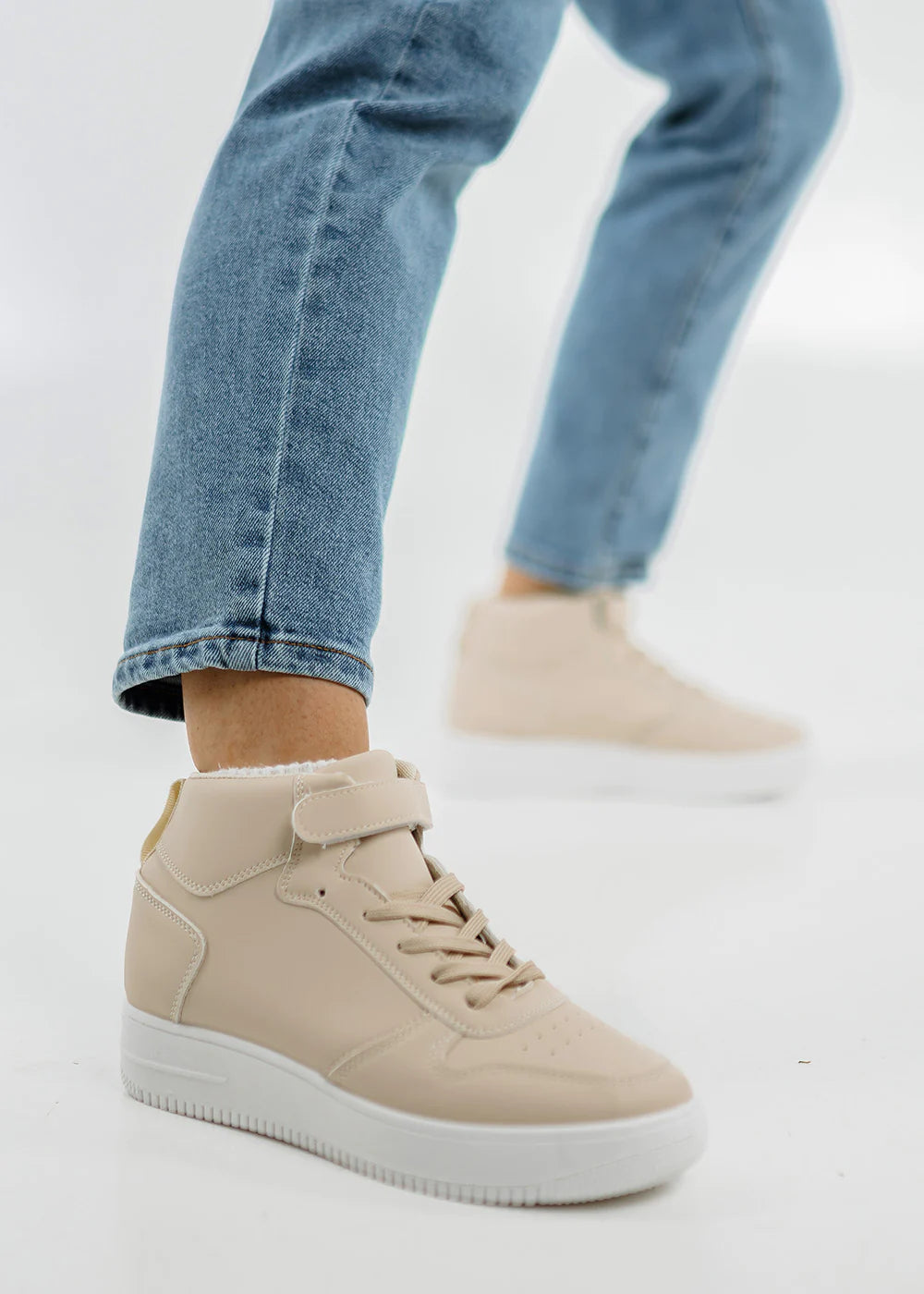Sneakers Μποτάκια Total Beige