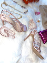 Πέδιλα Σατέν Lace up-Mules