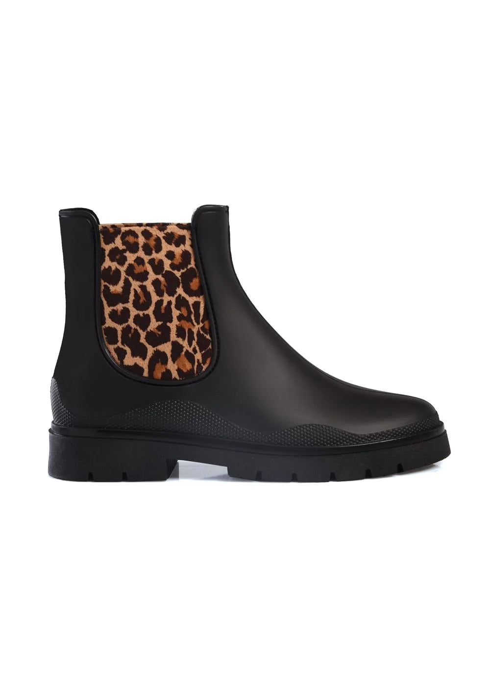 Rain Boots Black - Leopard by Ateneo